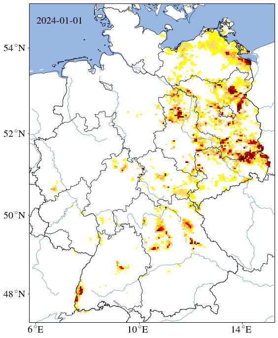 Entwicklung der Trockenheit 2023 für den Gesamtboden